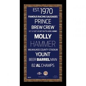 MLB Milwaukee Brewers Subway Sign Wall Art with Authentic Dirt from Miller Park